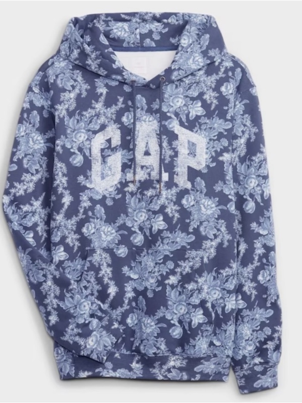 Gap Loveshackfancy Logo Hoodie Blue Floral Toile XXXL Tall VGC - Picture 2 of 8
